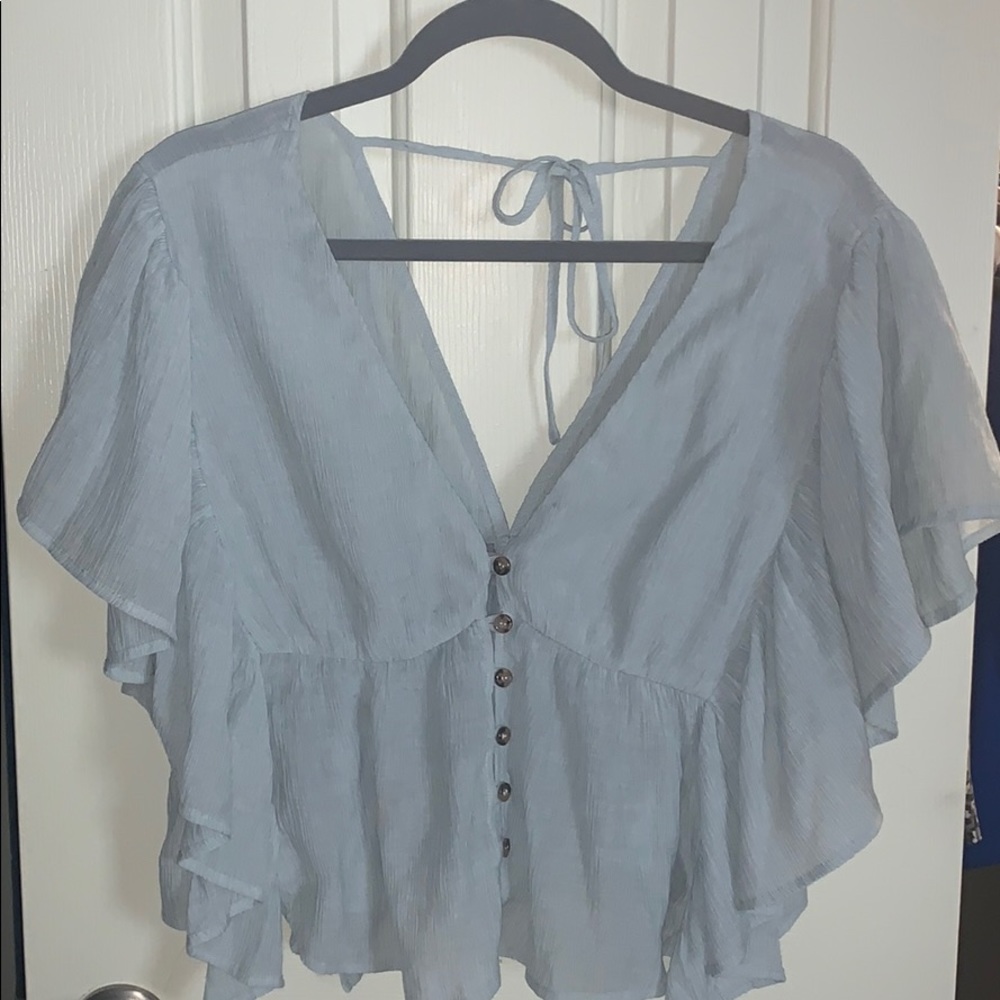 Pale blue blouse